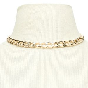 Gold Link Choker Women's Necklace